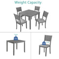 5 Piece Modern Dining Set, Square Wooden Dining Table With 4 Upholstered Chairs For Kitchen, Dining Room, Gray Wood Gray Seats 4 Gray Wood Dining Room Acacia 4 Leg Square Dining Table With Chair Acacia Wood