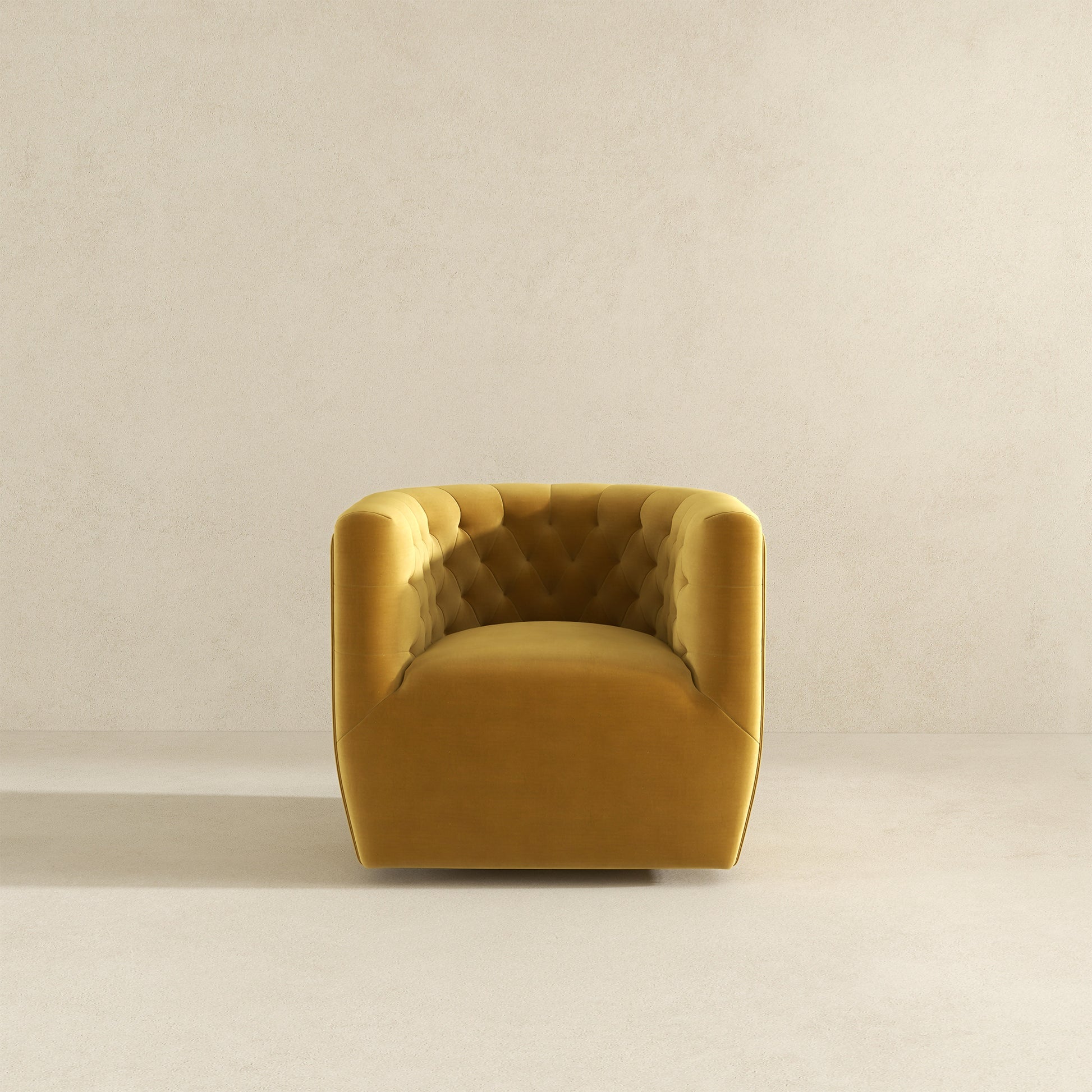 Delaney Swivel Chair Gold Velvet Yellow Velvet Wood Solid Wood,Velvet