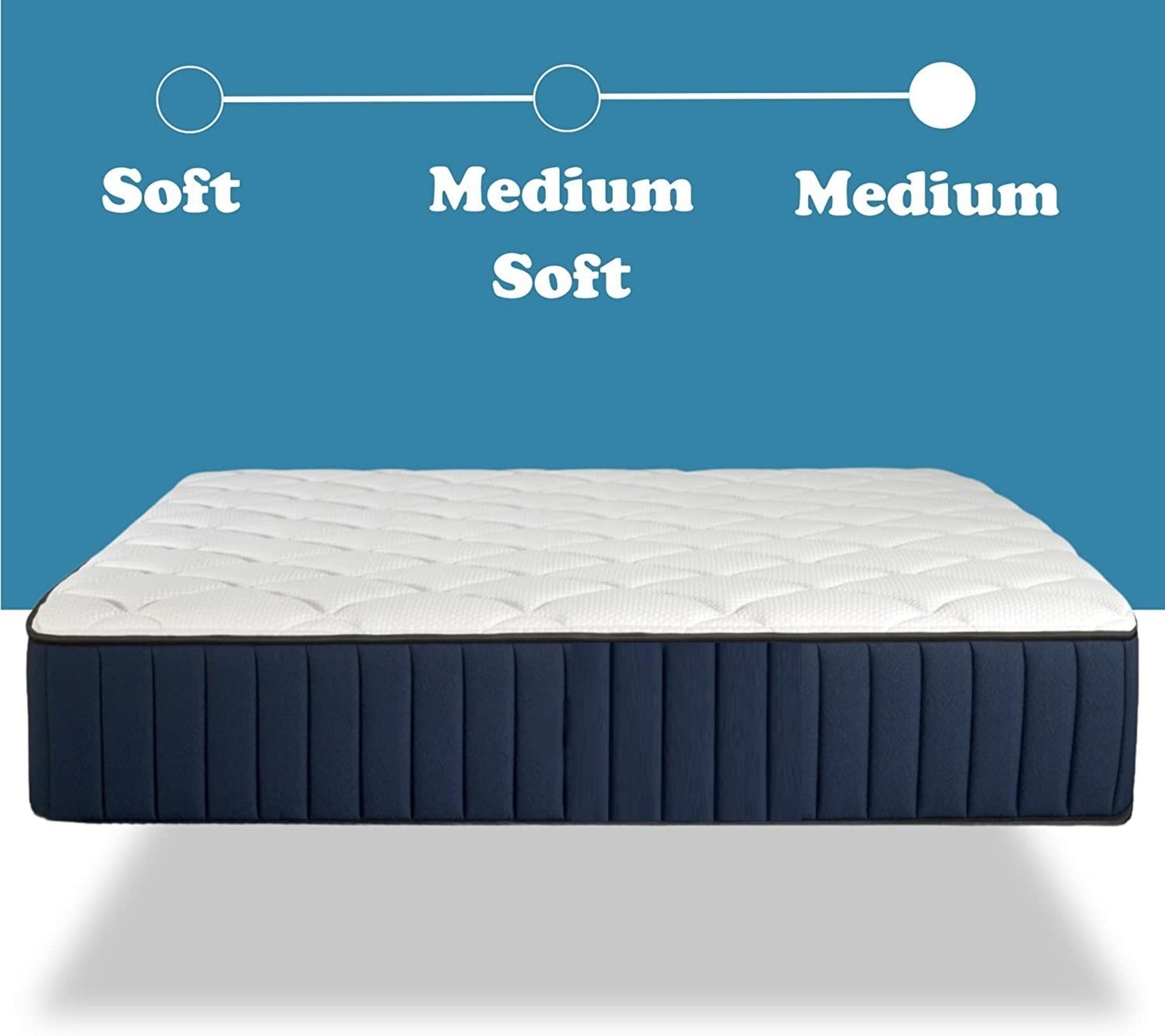 Twin Xl Size Serenity 12" Medium Tight Top Cooling Gel Memory Edge Support Pocket Spring Premium Hybrid Mattress White Black Blue Polyester Foam Spring Twin Xl
