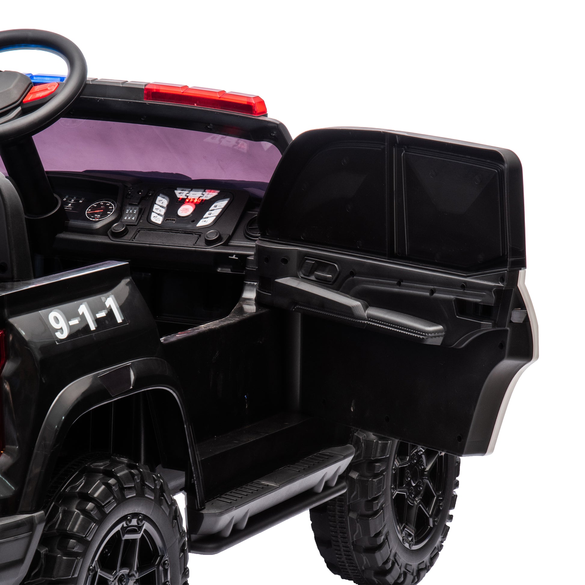 24V Two Seater Kids Ride On Electric Pickup,Kids Ride On Toy W Parents Remote Control,4Wd 800W Motors,Two Safety Belts,High Gate Safety Design,Top Warning Light, Speed 2.49 3.73Mph For Kids Aged 3 . Black 50 99 Lbs Polypropylene