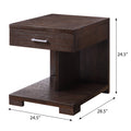 Walnut 1 Drawer End Table Walnut Primary Living Space Contemporary Poplar Drawers Rectangular Wood