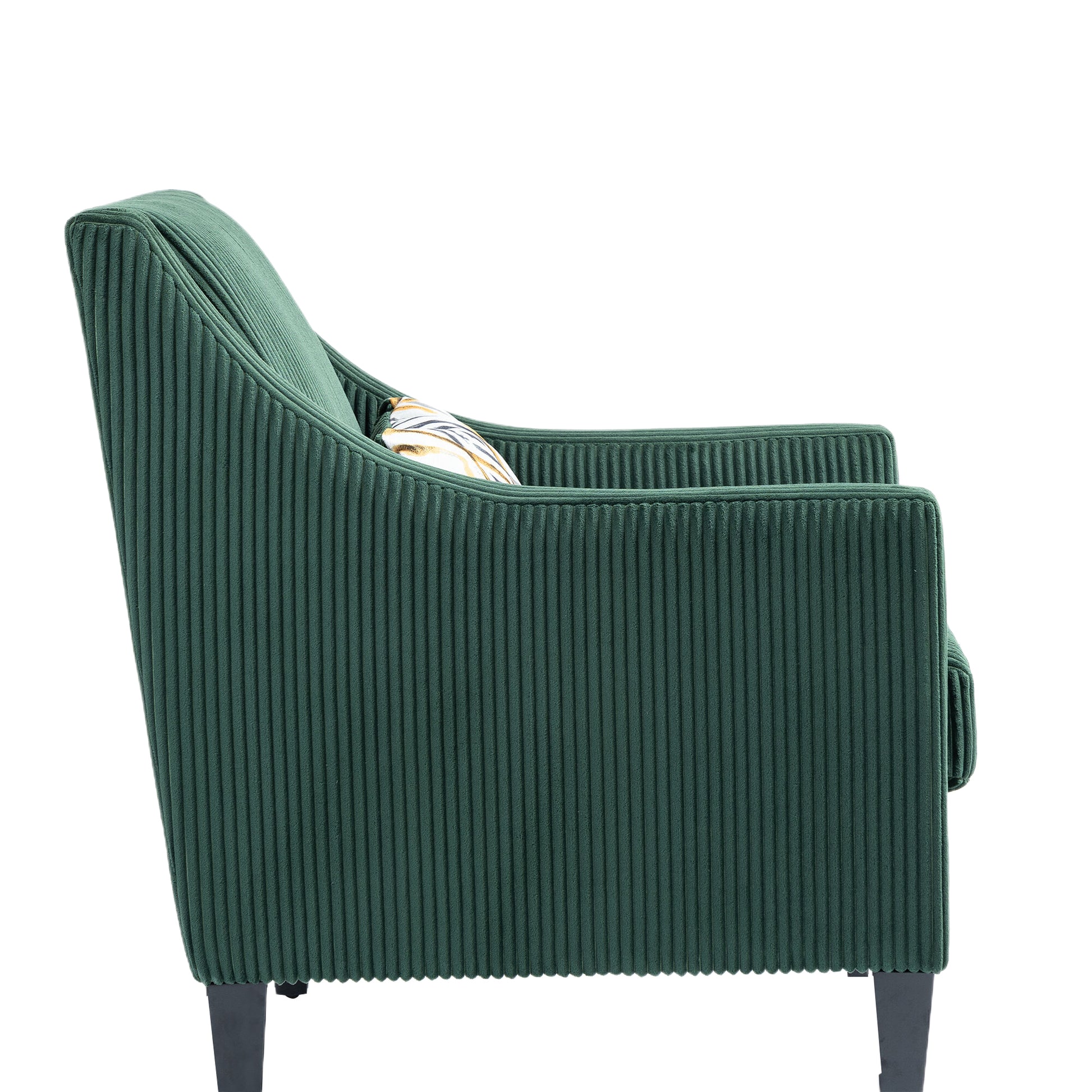 Coolmore Modern Accent Chair,Upholstered Armchair With Scooped Arms For Bedroom,Apartment,Studio,Office,Waiting Room Emerald Corduroy Emerald Foam Corduroy