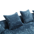 Modular Sectional Sofa, U Shaped Couch With Sofa For Five & Pillows, Modern Minimalist Chenille Fabric Large Comfy Cloud Sofas, Living Room Furniture Sets Navy Chenille 5 Seat