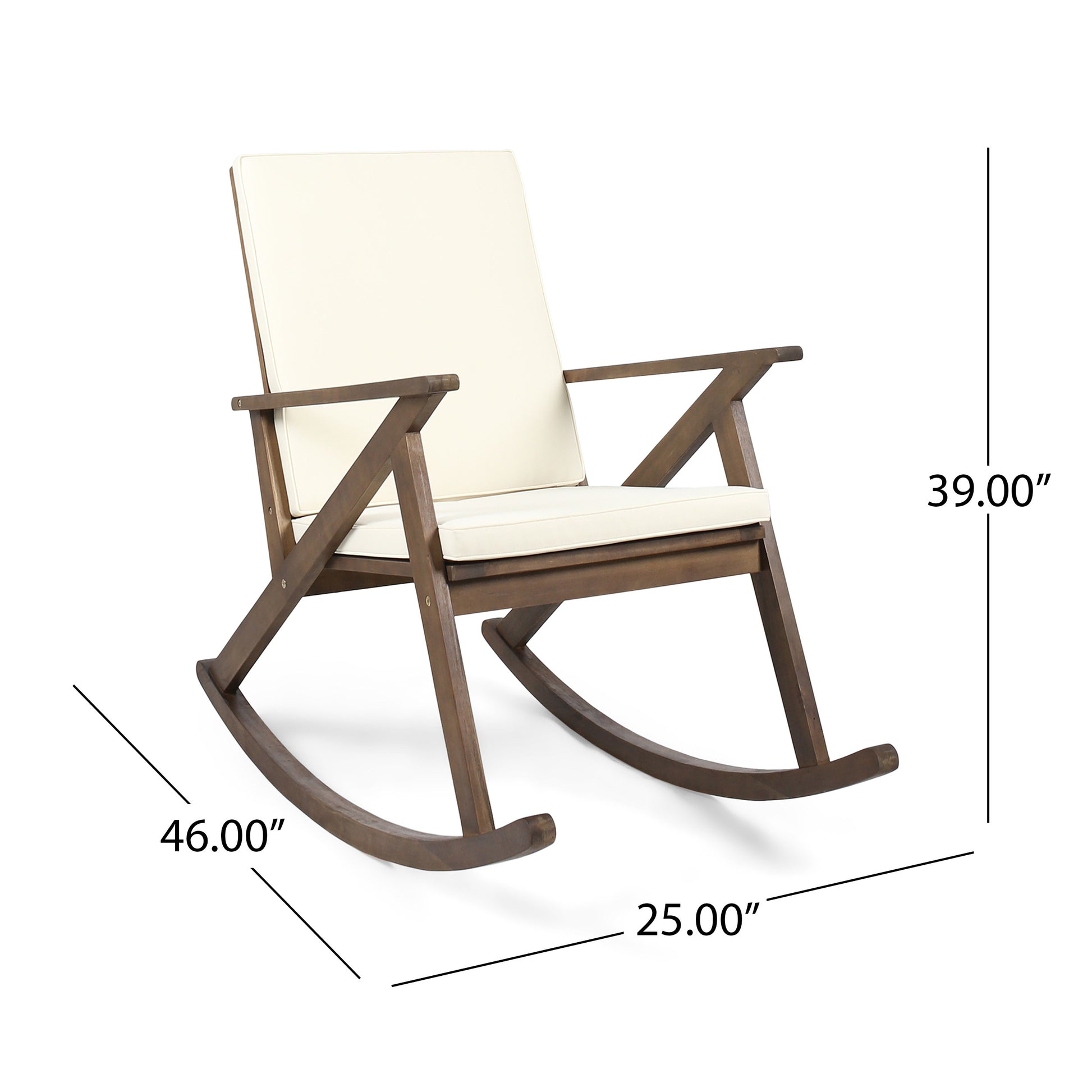 Gus Rocking Chair Brown Gray Acacia Wood