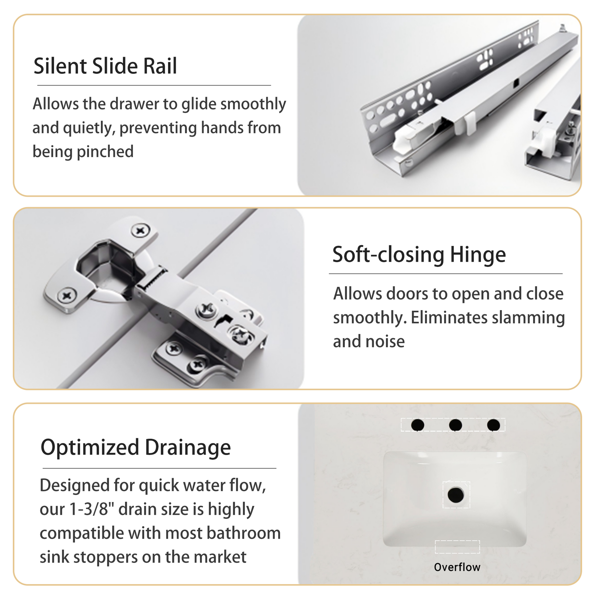 30 Inch Freestanding Bathroom Vanity With Sink, Carrara Engineered Marble Vanity Top With Undermounted Rectangular Ceramic Sink, Large Storage Soft Close Door, Grey 24V03 30Gr Grey Wood Solid Wood
