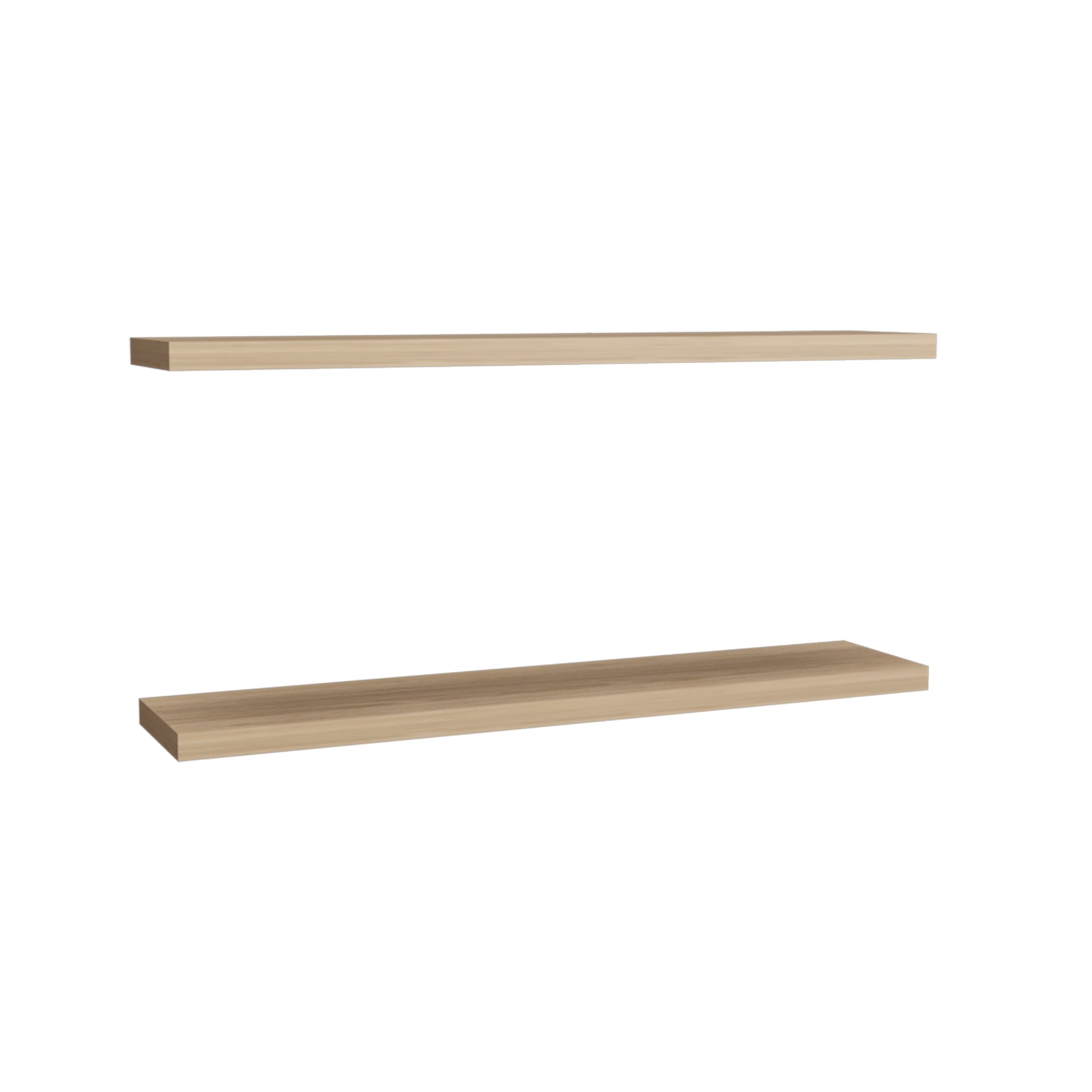 Ecco 47" Wide Floating Shelves Set Of 2, Shelves For Wall Decor For Bedroom, Bathroom Storage Shelves, Book Shelves For Living Room 2 Or Less Beige Horizontal Primary Living Space Open Back Modern