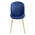 Blue And Gold Solid Back Side Chairs Set Of 2 Blue Gold Dining Room Set Of 2 Velvet