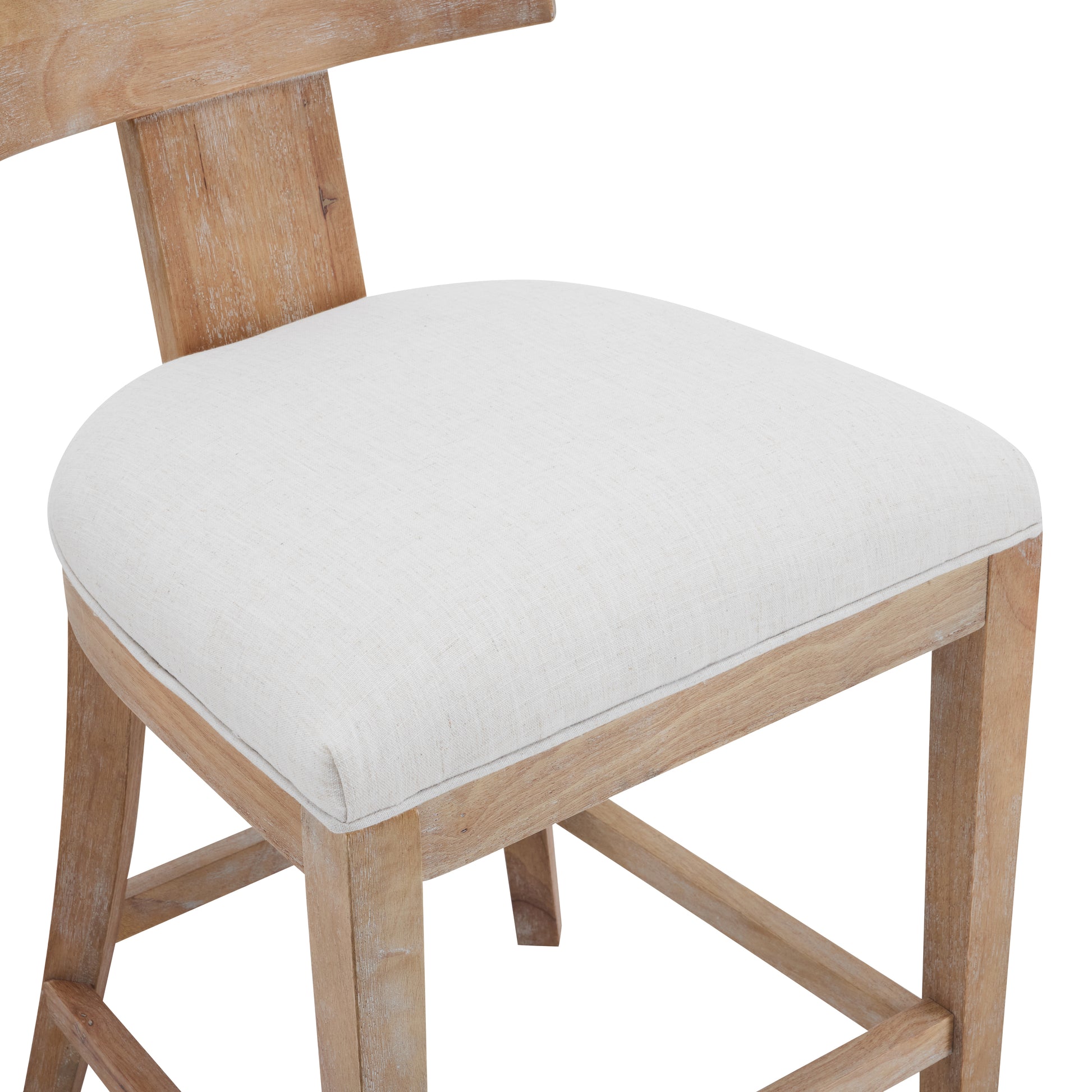 27" Counter Stools Set Of 2, Upholstered Counter Height Bar Stools With Solid Rubber Wood Frame, Backrest, Footrest, Armless Barstools For Home Bar, Kitchen Counter, Beige & Natural Beige Natural Foam Set Of 2 Fabric