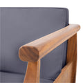 Aston Acacia Wood Outdoor Loveseat Set Loveseat&Coffee Table Teak Finish Dark Gray Cushion Teak Acacia Wood