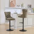 Aged And Retro Pu Swivel Barstools Adjusatble Seat Height From 25 33 Inch, Modern Bar Stools With Backs Comfortable Tufted For Home Pub And Kitchen Island Olive Green,Set Of 2 Olive Green American Design Bar Stools Set Of 2 Foam Pu Leather