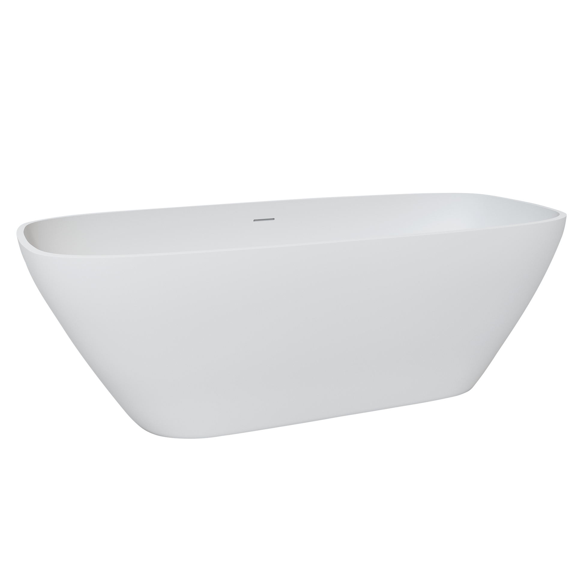 67" Solid Surface Soaking Bathtub Matte White Freestanding Tubs Matte 61 69 In Center Front Solid Surface