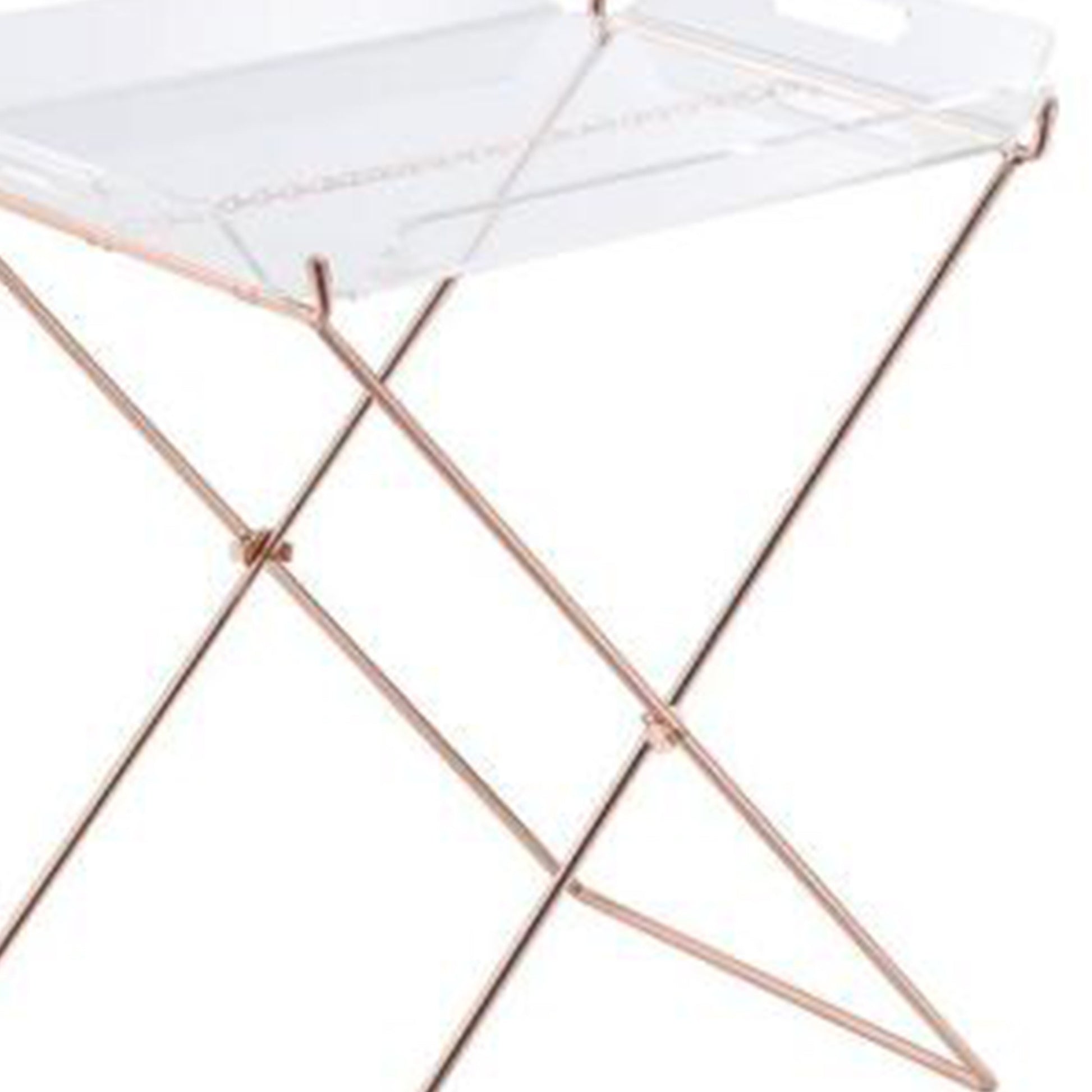 Modish Tray Table, Clear Acrylic & Copper Clear Acrylic