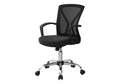 Office Chair, Adjustable Height, Swivel, Ergonomic, Armrests, Computer Desk, Work, Black Mesh, Chrome Metal, Contemporary, Modern Black Foam Polyester