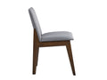 Kaela Side Chair Set 2 , Light Gray Fabric & Walnut Finish Dn02926 Light Gray Upholstered