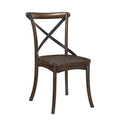 Dark Oak And Black Side Chair With X Shape Back