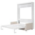 Queen Size Murphy Bed Wall Bed With Cushion, White Queen White Mdf Lvl