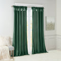 Twist Tab Lined Window Curtain Panel Green 50X95