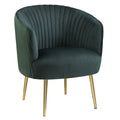 Green And Gold Tufted Back Barrel Chair Green Primary Living Space Modern Velvet