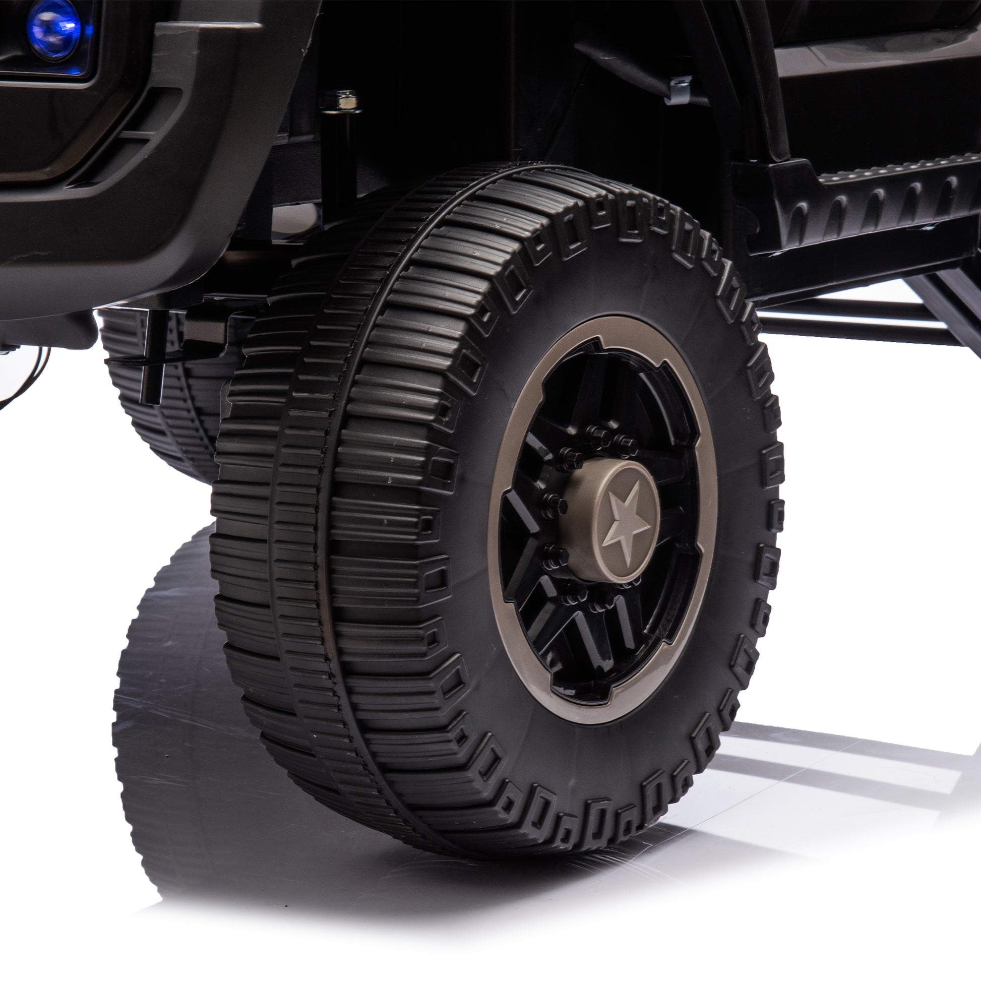 24V Two Seater Kids Ride On Car W Parents Remote Control, Licensed Toyota Lc250,2Wd,110W Motors,With Shovel,Three Point Seat Belt,Slow Start,Speed Adjustment,Bluetooth,Music For Kids Aged 3 . Black 100 149 Lbs Polypropylene