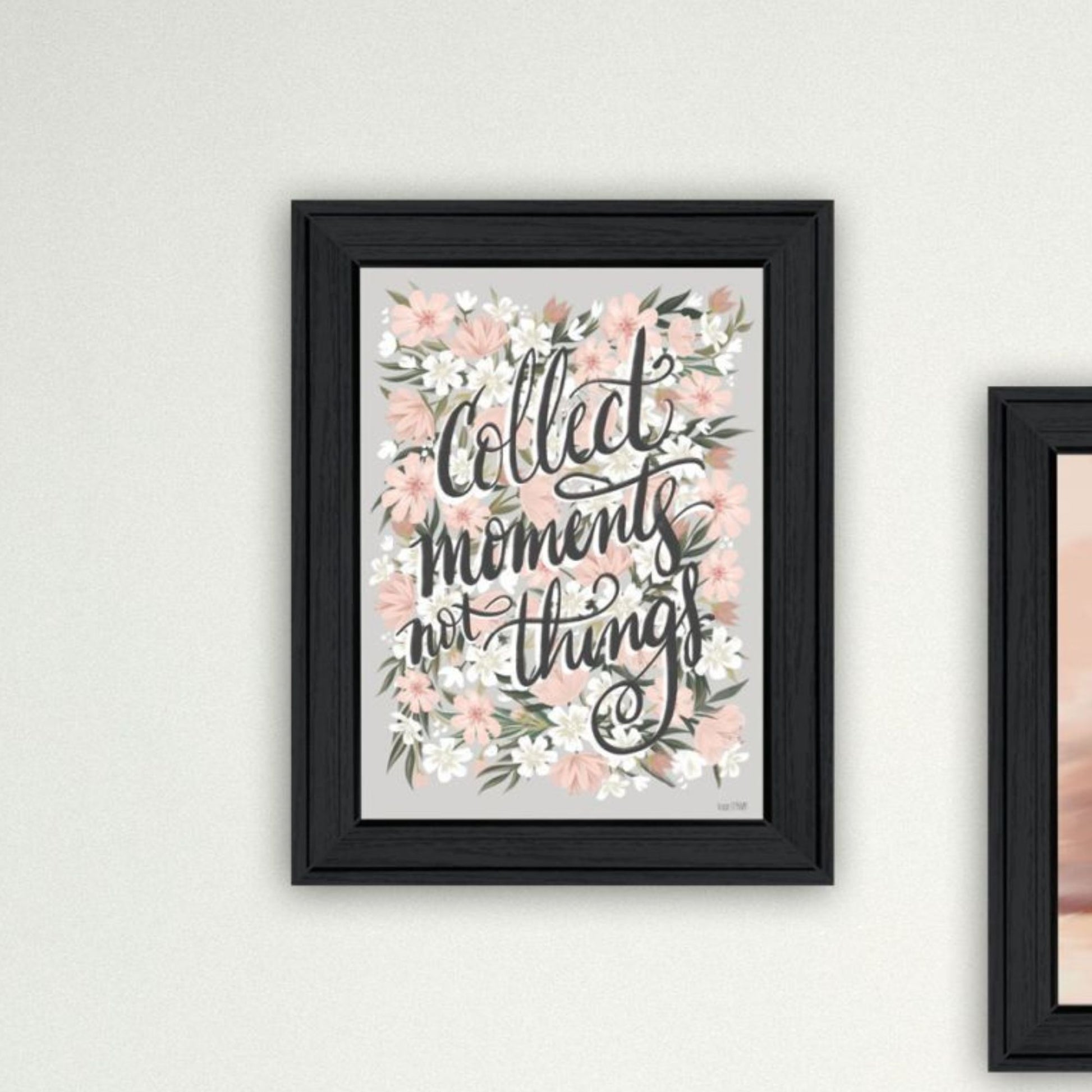 "Collect Moments Not Things" Framed Wall Art For Living Room, Wall Art Print For Home Decor, Bedroom Wall Art By House Fenway Multicolor Wood Paper