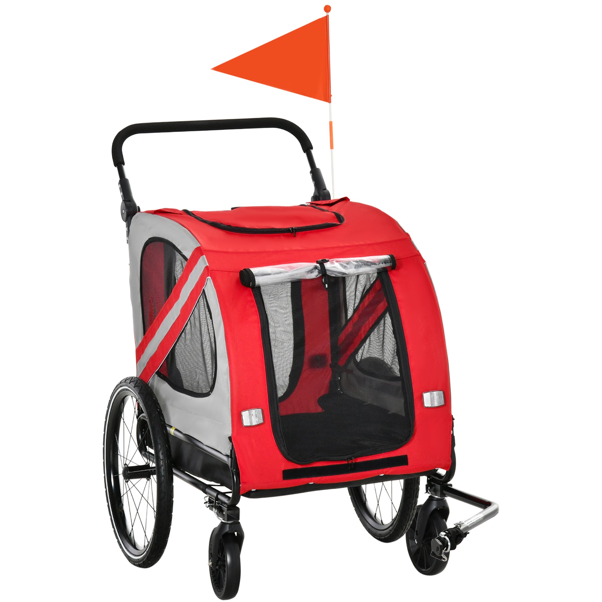 bicycle stroller for dogs Aosom 2 In 1 Pet Bike Trailer For Small Dogs, Road Visibility Bicycle