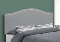 Bed, Headboard Only, Queen Size, Bedroom, Upholstered, Grey Leather Look, Transitional Grey Foam Faux Leather