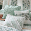 9 Piece Cotton Percale Comforter Set Aqua King King Aqua Polyester