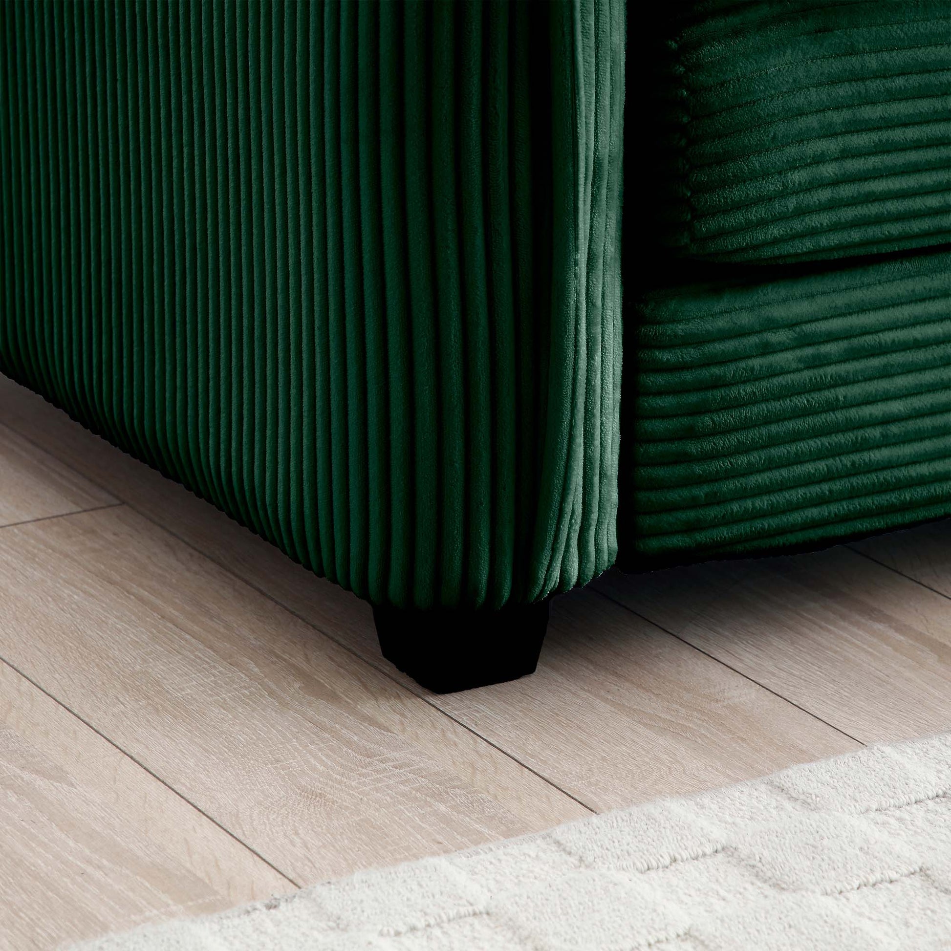 Mid Century Modern Sofa Set Of Two, One 3 Seater Sofa And One Single Seat Sofa With 2 Arm Pillows And 4 Throw Pillows,2 Pieces Sofa Set For Living Room,Green Corduroy Fabric Green Corduroy 4 Seat