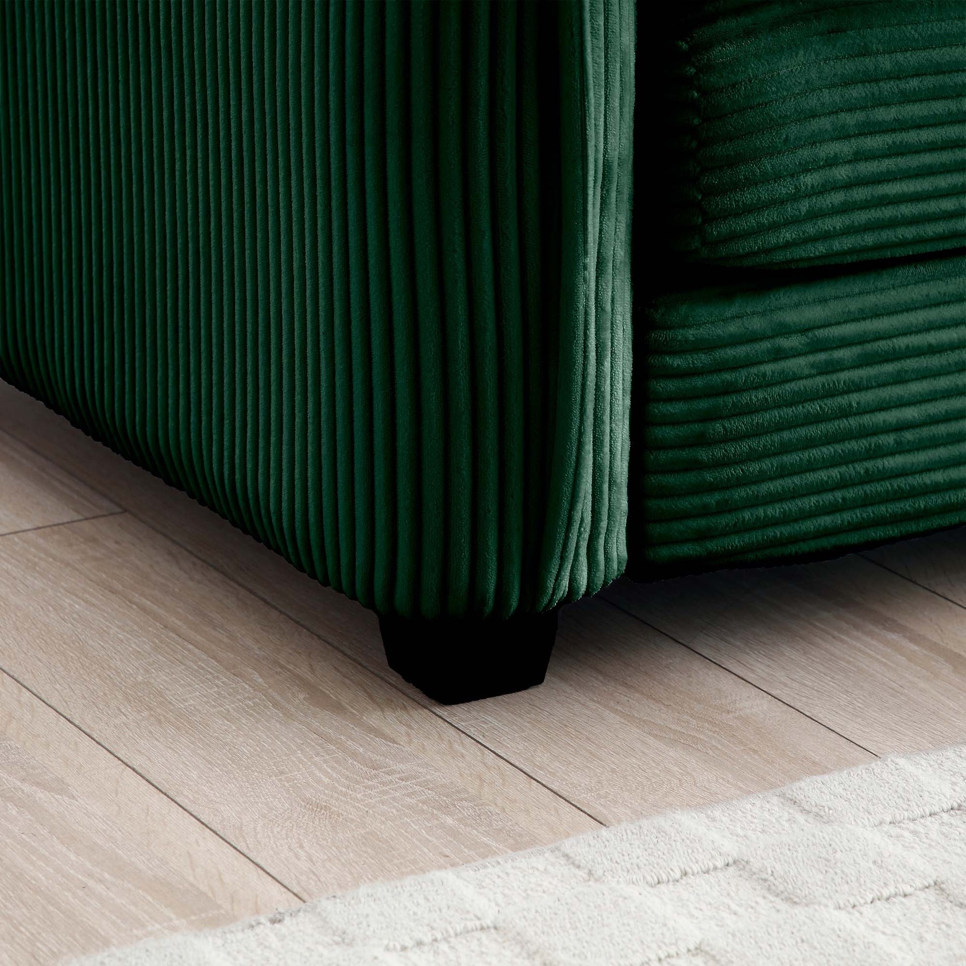 Modern Living Room Sofa 3 Pieces Set, Two 2 Seater Sofas And One 3 Seater Sofas, Upholstery Large Deep Seat Sofa With Sofat Cushion And Pillowss,Green Corduroy Green Corduroy 7 Seat