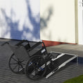 Portable Portable Wheelchair Ramp For Home, Threshold Handicap Ramp Black Aluminum