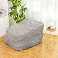 Faux Fur Classic Bean Bag Grey Primary Living Space Soft Casual,Modern Foam Faux Fur