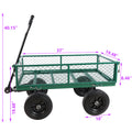 Green Solid Wheels Wagon Cart Solid Wheels Tools Cart Wagon Cart Garden Cart Trucks Make It Easier To Transport Firewood Green Metal