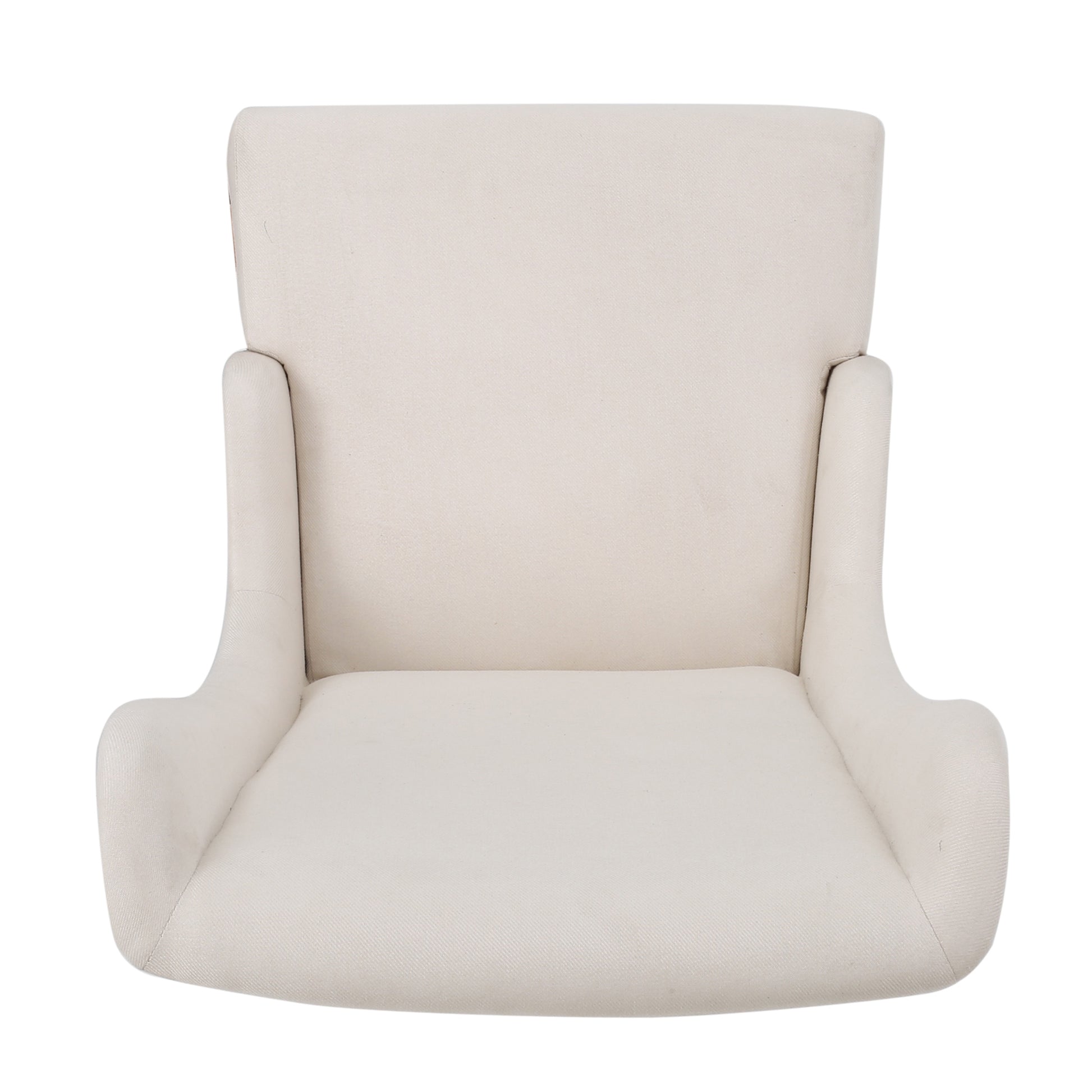 Dining Chair Beige Wood Fabric