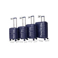 4 Piece Luggage Set With Swivel Wheels, Hard Expandable Travel Luggage With Password Lock 18 20 24 28 Dark Blue Polypropylene