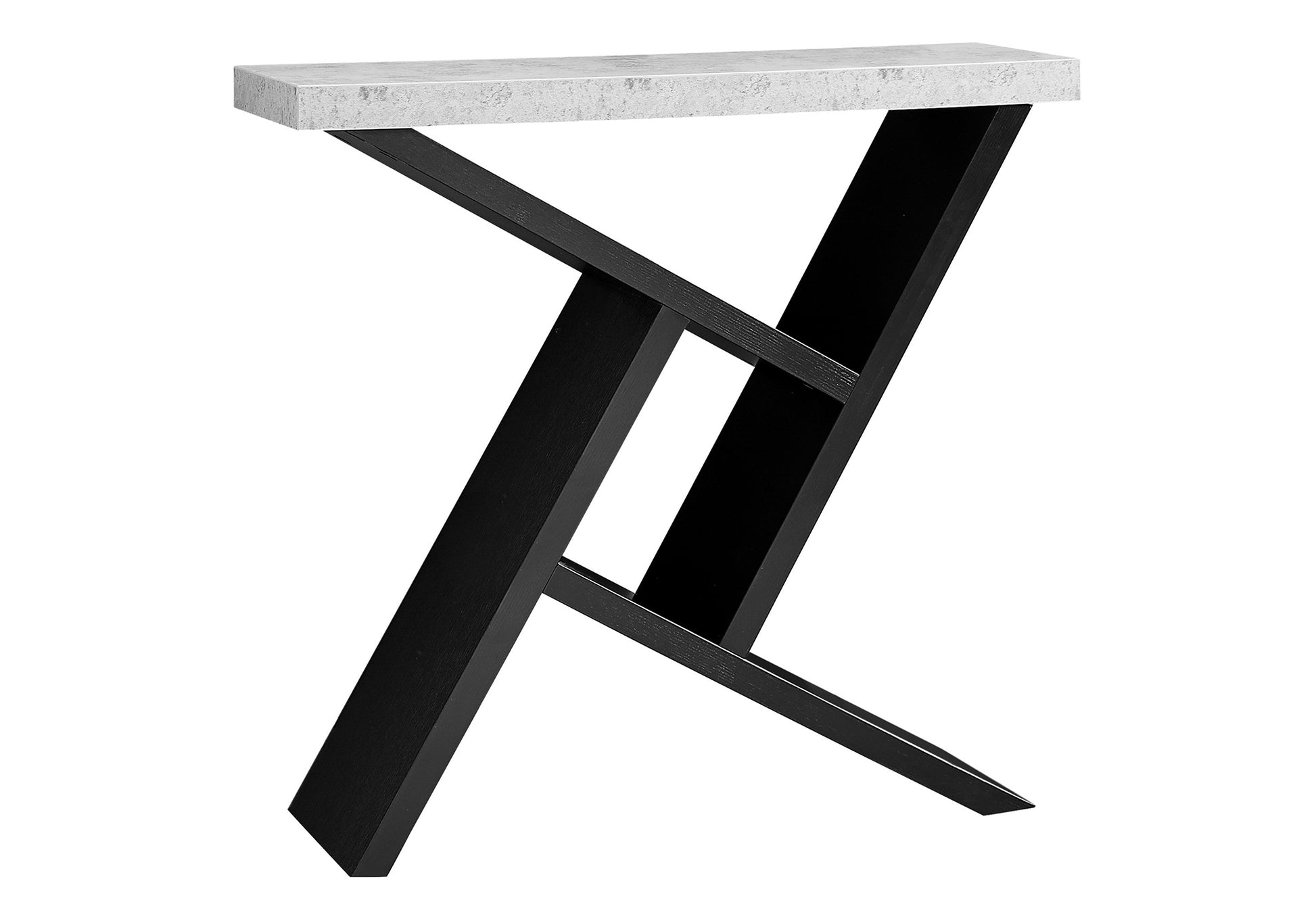 Accent Table, Console, Entryway, Narrow, Sofa, Living Room, Bedroom, Grey And Black Laminate, Contemporary, Modern Black Particle Board