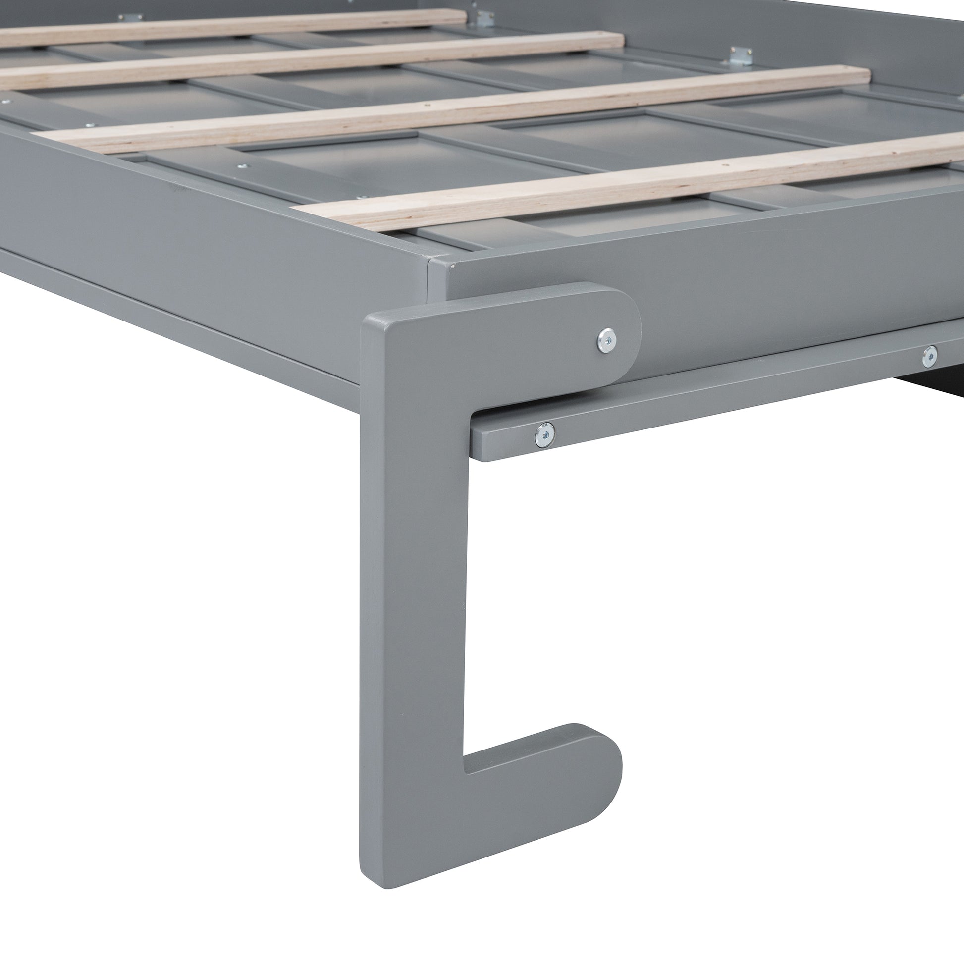 Queen Size Murphy Bed Wall Bed With Top Cabinets,Gray Queen Gray Plywood