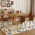 Table And Chair Set. Modern Dining Table With Mdf Top And Beautiful Mdf Legs. Comes With Brown Comfortable Chair With Seat And Metal Legs. Suitable For A Wide Range Of Decorative Styles. Brown,Wood Seats 6 Mdf
