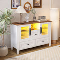 Drawerdresser Cabinet,Barcabinet,Buffetsideboard,Storagecabinet,Buffet Server Console Tablestorge,Changhong Glass Door,Toughened Glass Shelf,Fordining Room,Living Room,Kitchenhallway,Color:White Brown 5 Or More Spaces Brown Antique White Primary Living