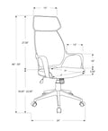 Office Chair, Adjustable Height, Swivel, Ergonomic, Armrests, Computer Desk, Work, Grey Fabric, Black Metal, Contemporary, Modern Grey Foam Polyester