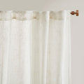 Yarn Dye Sheer Curtain Panel Pair 2 Pcs Window Panels Ivory Polyester