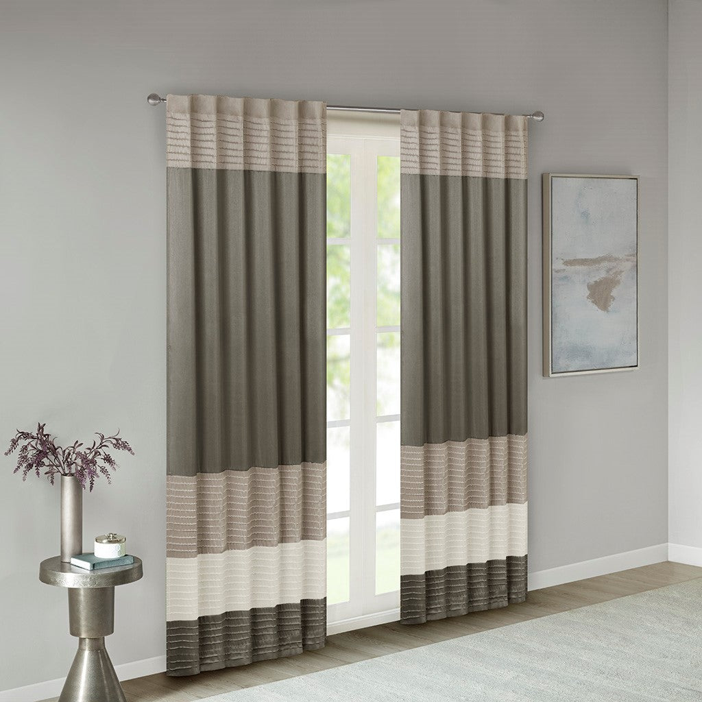 Polyoni Pintuck Curtain Panel Only 1 Pc Panel Multicolor Polyester