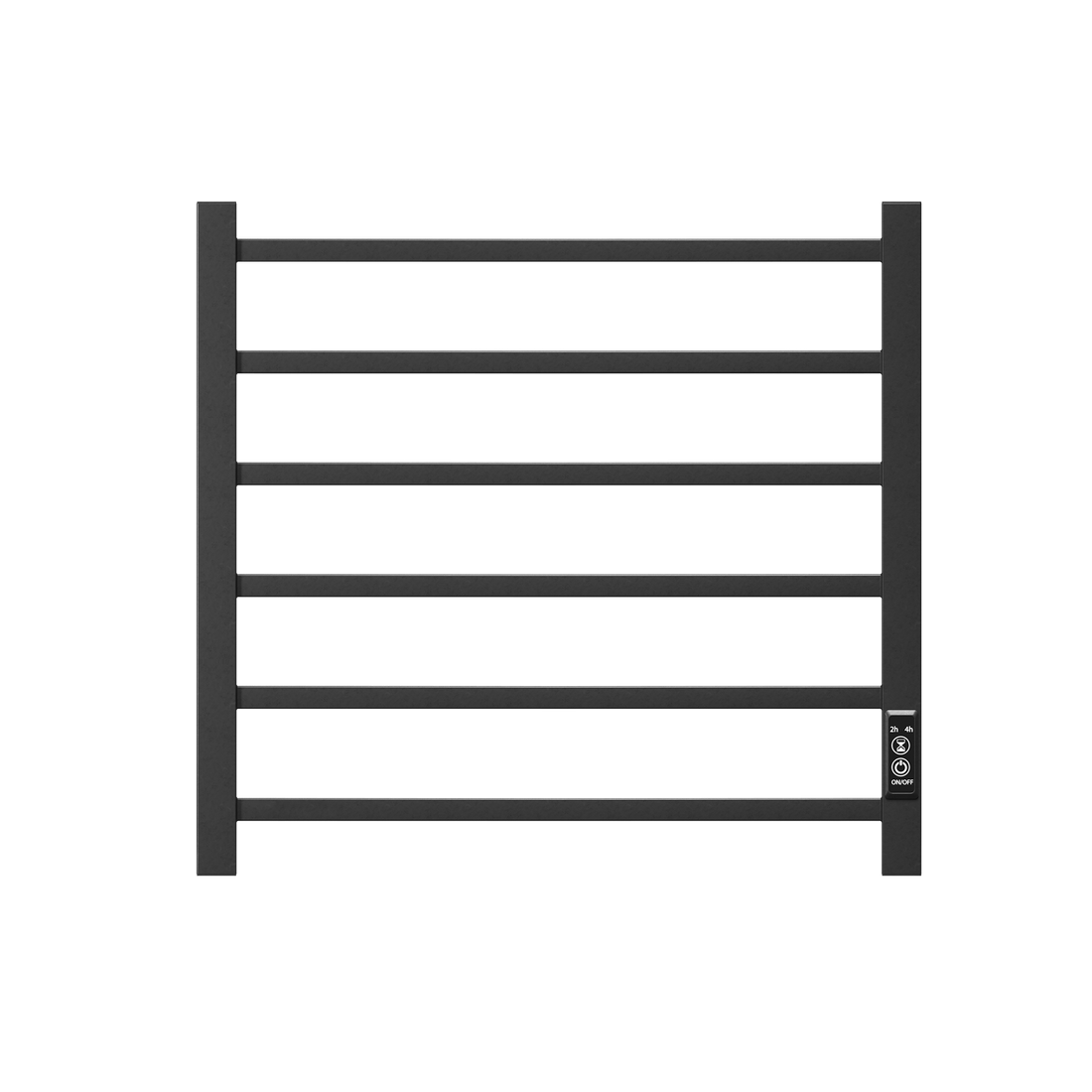 Towel Warmer 6 Bar Electric Heated Towel Rack Wall Mount Plug In Bath Towel Heater Matt Black Timer Black Bathroom Aluminium