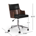 Office Chair Black Dark Walnut Pu