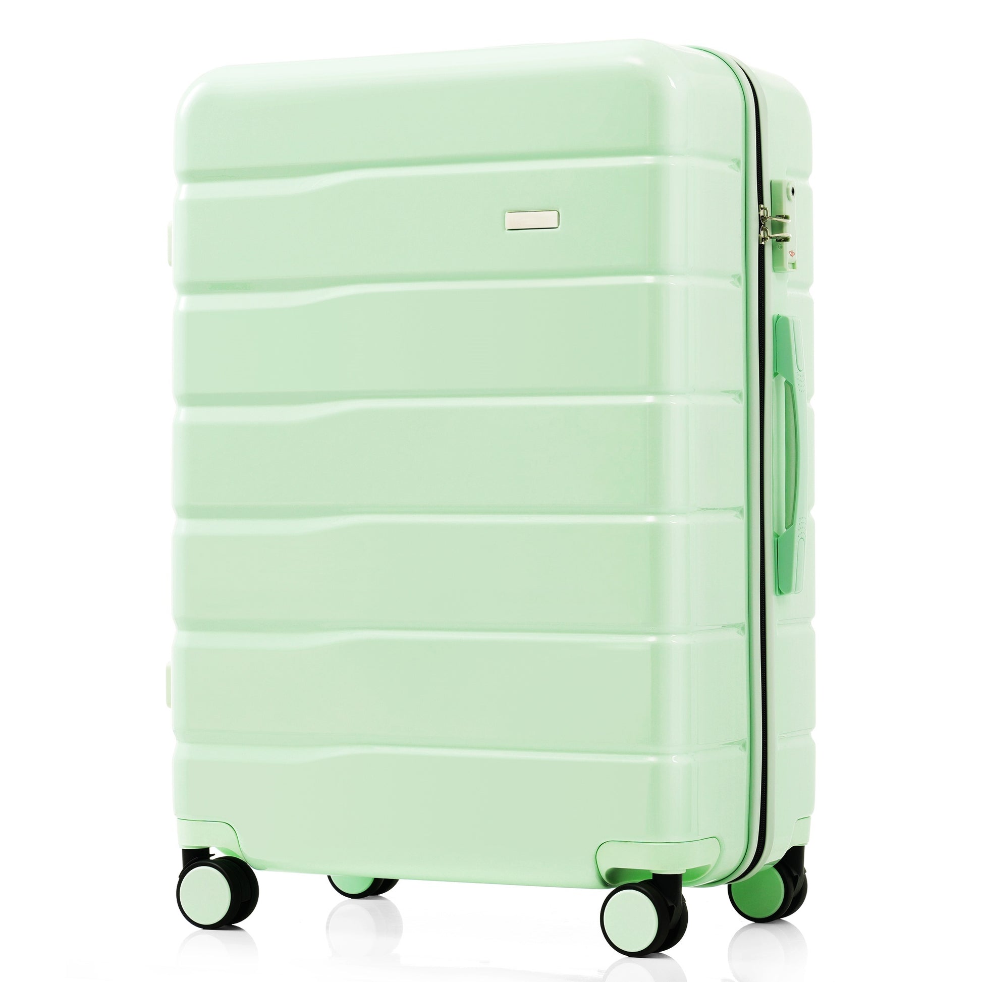 Premium Abs Travel Luggage Set3 Piece Tsa Lock Suitcase Group With 20, 24, And 28 Inch Sizes With 360 Spinner Wheels, Light Green Light Green Abs