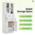 Tall Bathroom Storage Cabinet, Cabinet With Four Doors And Drawers, Adjustable Shelf, Mdf Board, White White Mdf