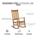 Outsunny Outdoor Rocking Chair, Patio Wooden Rocking Chair With Smooth Armrests, High Back For Garden, Balcony, Porch, Supports Up To 352 Lbs., Natural Natural Wood