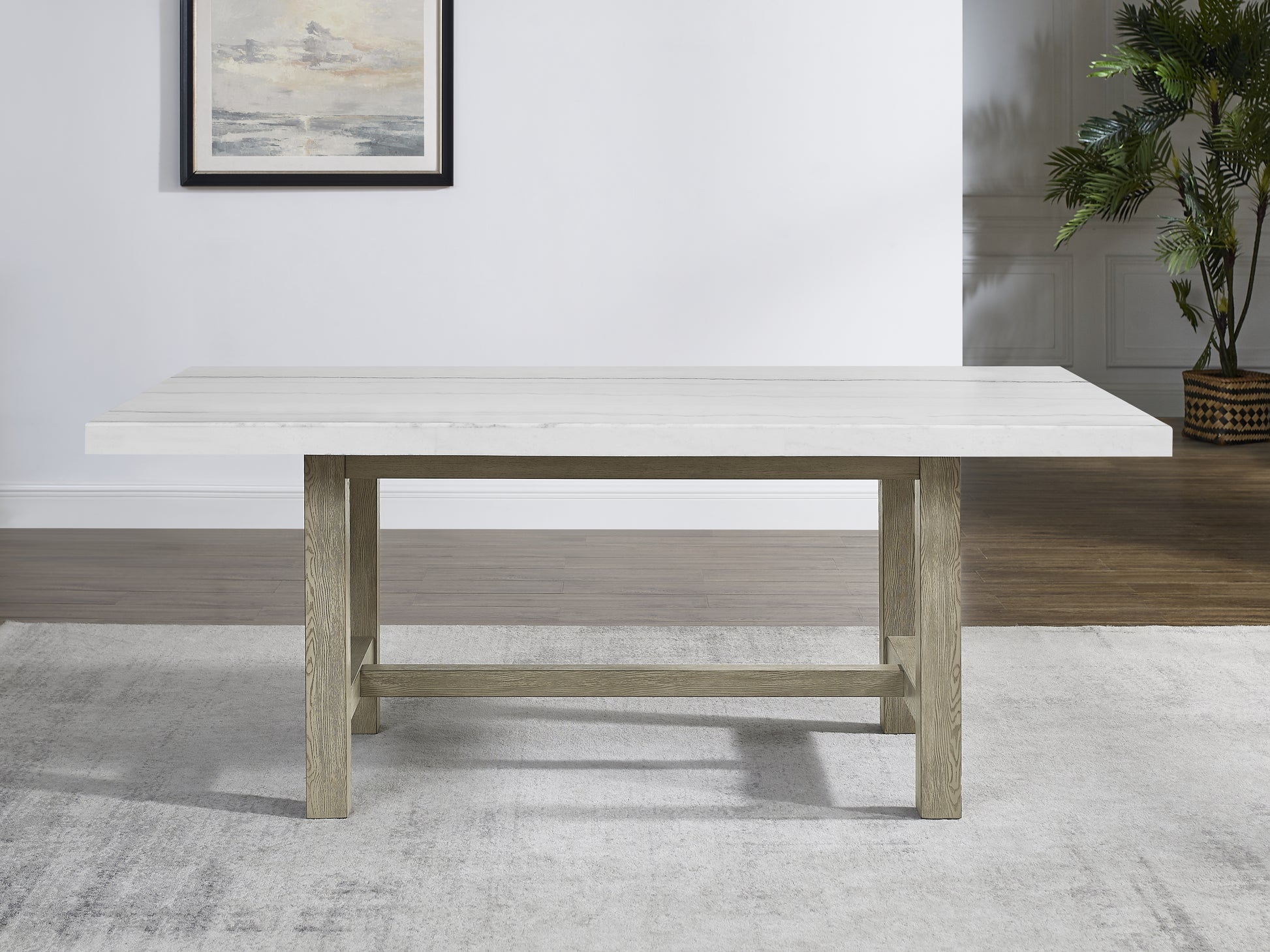 Carena Rectangular Table White White Wood