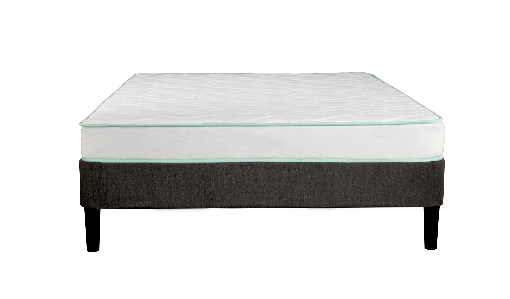 Twin Size 6" Medium Innerspring Hybrid Mattress White Green Foam Spring Twin