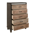 Modern Rustic Style 1Pc Chest Of 5X Drawers 2 Tone Finish Wooden Bedroom Furniture Brown Bedroom Wood