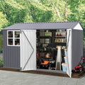 8X10Ft Outdoor Storage Shed With Thickened Galvanized Steel,With Sloped Roof & Double Lockable Door,Storage Shed Large With 6 Vents, Garden Tool Shed For Backyard Garden Patio Lawn Bike,Lawnmower